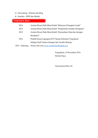 Contoh CV Kreatif dan Menarik Perhatian HRD