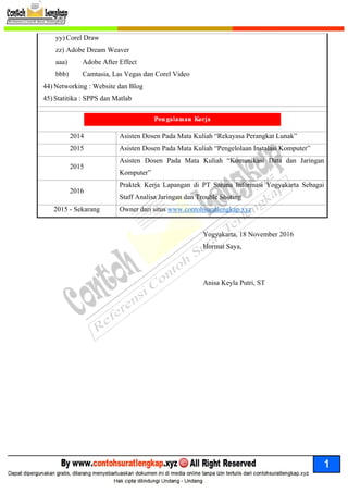 Contoh CV Kreatif dan Menarik Perhatian HRD