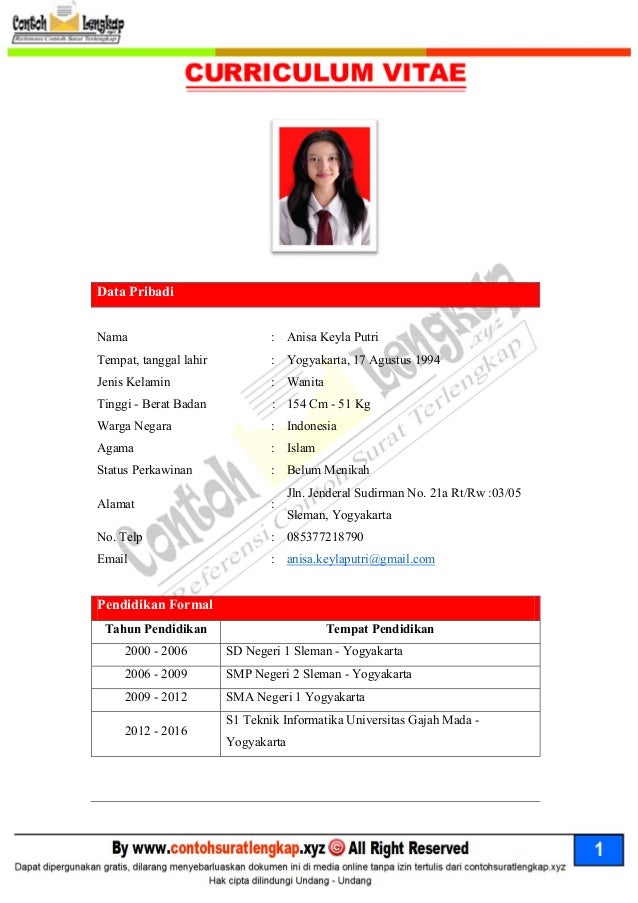 Contoh CV Kreatif dan Menarik Perhatian HRD Contoh CV Kreatif dan Menarik Perhatian HRD