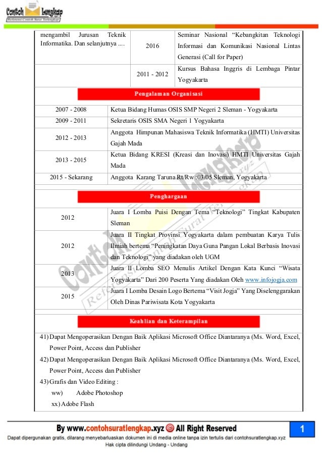 Contoh CV Kreatif dan Menarik Perhatian HRD