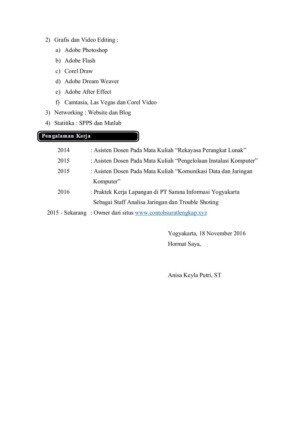Contoh CV Kreatif dan Menarik Perhatian HRD