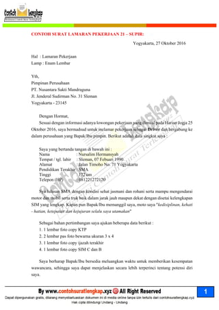 20+ contoh surat lamaran kerja yang baik dan benar
