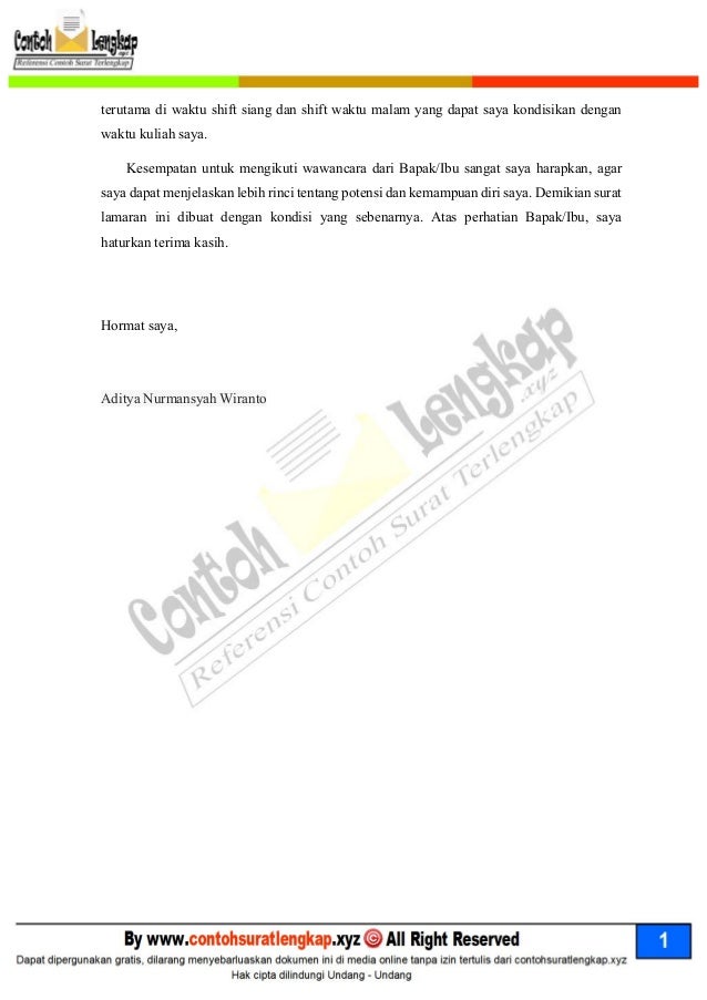 20 contoh surat lamaran kerja yang baik dan benar 27 638