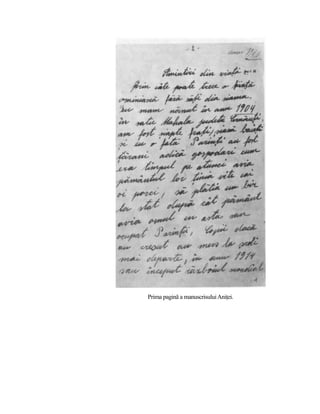 Prima pagină a manuscrisuluiAniţei.
 