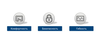 Комфортность Безопасность Гибкость
 