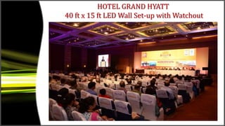 HOTEL GRAND HYATT
40 ft x 15 ft LED Wall Set-up with Watchout
 