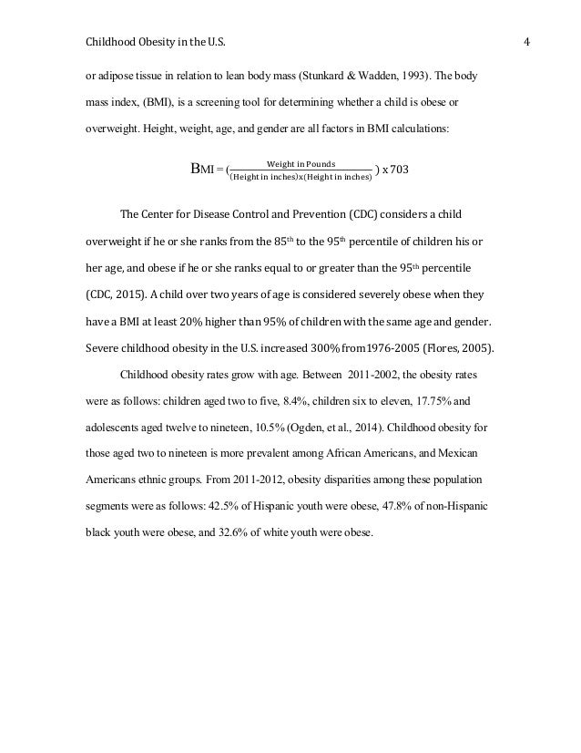 Literature review paper on childhood obesity
