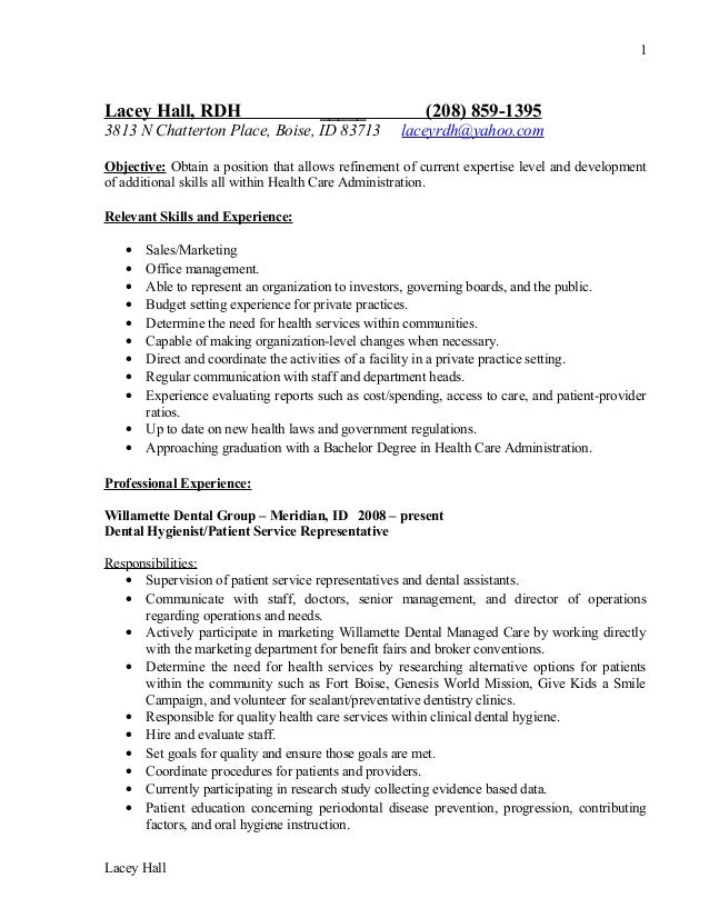 lacey hall resume rdh resume