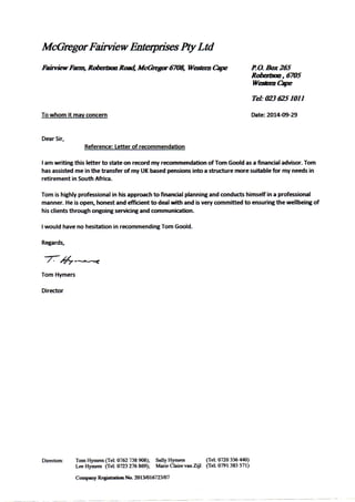 Pry Letters THymers Testimonial | PDF