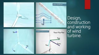 Design,
construction
and working
of wind
turbine.
 