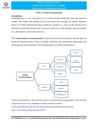 Communication Skills 20EG01P STUDENT WORK BOOK UNIT 03 | PDF