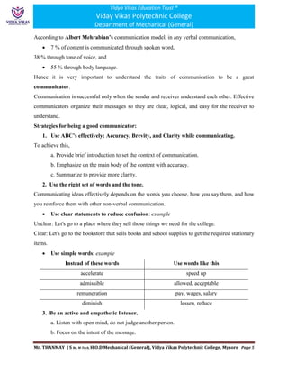 Communication Skills 20EG01P STUDENT WORK BOOK UNIT 03 | PDF