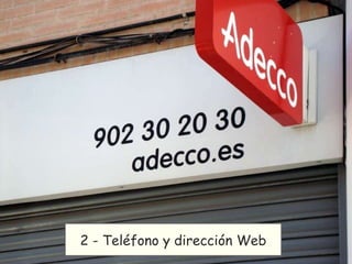 2 - Teléfono y dirección Web 