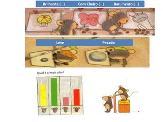 Brilhante ( ) Com Cheiro ( ) Barulhento ( ) 
Leve Pesado 
 