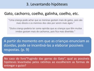 3. Levantando hipóteses 
Gato, cachorro, coelho, galinha, coelho, etc. 
 