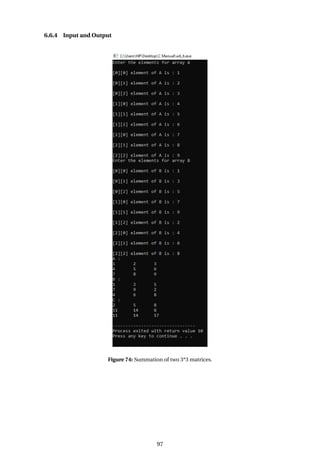 6.6.4 Input and Output
Figure 74: Summation of two 3*3 matrices.
97
 
