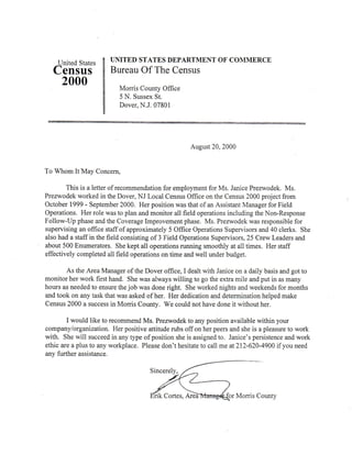 CensusBureau reference letter from Eric Cortes