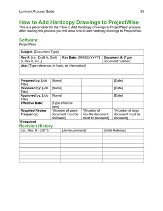 Document Control Process Projectwise Document Control Process Guide (1) | PDF