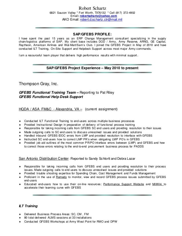 Robert Schartz Sap Gfebs Resume 2015