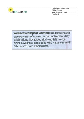 Publication: Times of India
Edition: Chennai
Date: 20 February 2014
Page No.-3

 