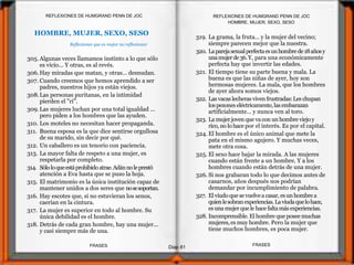305. Algunas veces llamamos instinto a lo que sólo
es vicio... Y otras, es al revés.
306.Hay miradas que matan, y otras… desnudan.
307. Cuando creemos que hemos aprendido a ser
padres, nuestros hijos ya están viejos.
308.Las personas puritanas, en la intimidad
pierden el "ri".
309.Las mujeres luchan por una total igualdad ...
pero piden a los hombres que las ayuden.
310. Los moteles no necesitan hacer propaganda.
311. Buena esposa es la que dice sentirse orgullosa
de su marido, sin decir por qué.
312. Un caballero es un tenorio con paciencia.
313. La mayor falta de respeto a una mujer, es
respetarla por completo.
314. Sóloloqueestáprohibido atrae.Adánnoleprestó
atención a Eva hasta que se puso la hoja.
315. El matrimonio es la única institución capaz de
mantener unidos a dos seres que nosesoportan.
316. Hay escotes que, si no estuvieran los senos,
caerían en la cintura.
317. La mujer es superior en todo al hombre. Su
única debilidad es el hombre.
318. Detrás de cada gran hombre, hay una mujer...
y casi siempre más de una.
HOMBRE, MUJER, SEXO, SESO
Reflexiones que es mejor no reflexionar
319. La grama, la fruta... y la mujer del vecino;
siempre parecen mejor que la nuestra.
320. Laparejasexualperfectaesunhombrede18añosy
unamujerde36.Y, para una económicamente
perfecta hay que invertir las edades.
321. El tiempo tiene su parte buena y mala. La
buena es que las niñas de ayer, hoy son
hermosas mujeres. La mala, que los hombres
de ayer ahora somos viejos.
322. Lasvacas lecherasvivenfrustradas:Les chupan
lospezones eléctricamente,lasembarazan
artificialmente... y nunca ven al toro.
323. La mujerjoven quevacon unhombre viejo y
rico, no lo hace por el interés. Es por el capital.
324. El hombre es el único animal que mete la
pata en el mismo agujero. Y muchas veces,
mete otra cosa.
325. El sexo hace bajar la mirada. A las mujeres
cuando están frente a un hombre. Y a los
hombres cuando están detrás de una mujer.
326. Si nos grabaran todo lo que decimos antes de
casarnos, años después nos podrían
demandar por incumplimiento de palabra.
327. El viudo quesevuelvea casar, esunhombrea
quienlesobranexperiencias. Laviudaquelohace,
esunamujerquelehace faltamásexperiencias.
328. Incomprensible.El hombre que posee muchas
mujeres,es muy hombre. Pero la mujer que
tiene muchos hombres, es poca mujer.
HOMBRE, MUJER, SEXO, SESO
Diap 81
REFLEXIONES DE HUMGRAND PENN DE JOC
FRASESFRASES
REFLEXIONES DE HUMGRAND PENN DE JOC
 