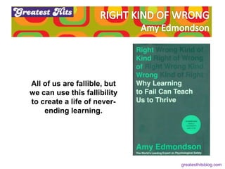 All of us are fallible, but
we can use this fallibility
to create a life of never-
ending learning.
greatesthitsblog.com
 