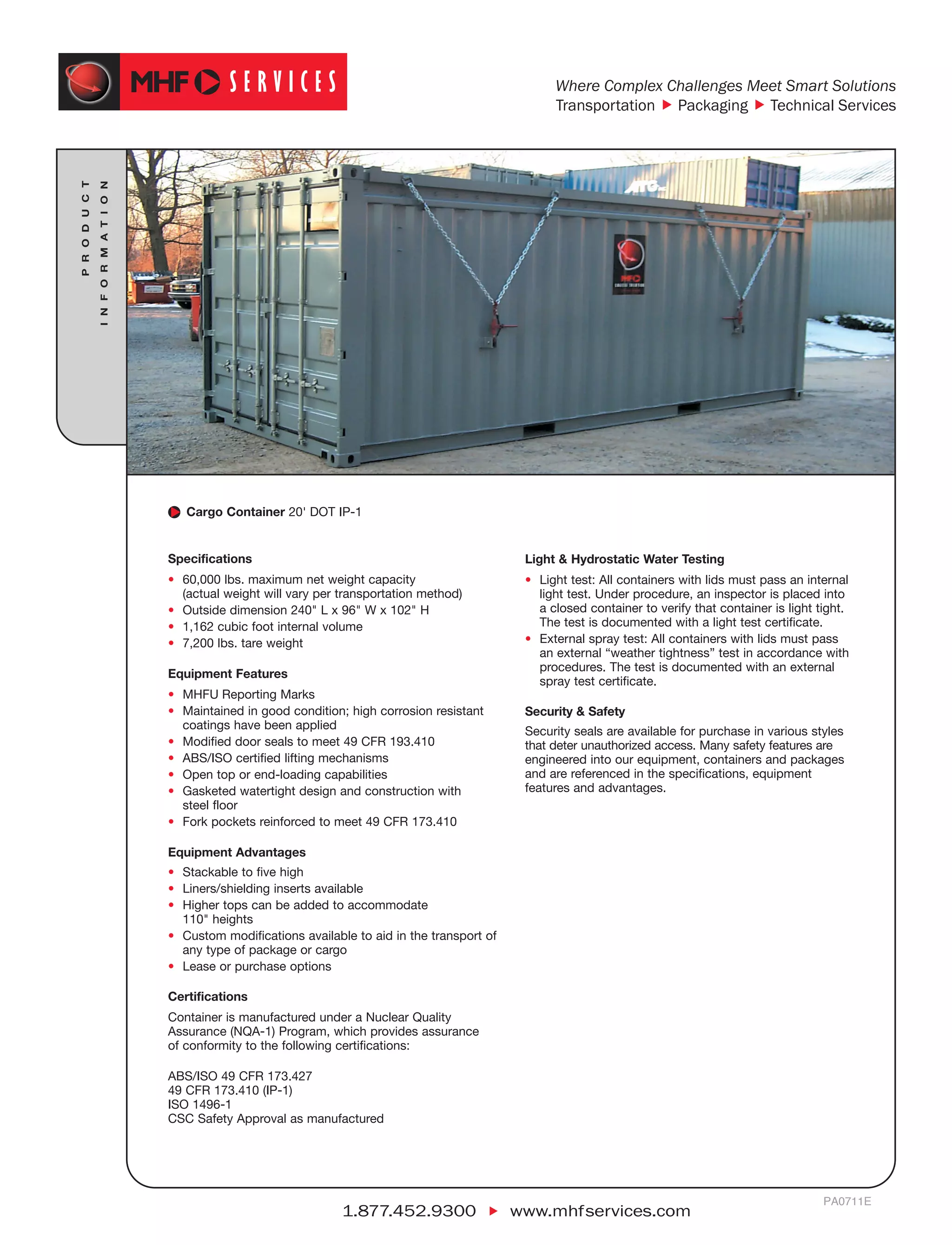 20 Foot Cargo Container PDF