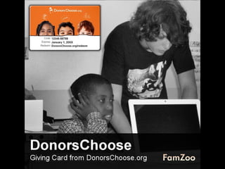 DonorsChoose
A giving card from DonorsChoose.org is a great introduction to philanthropy. Help your child select an inspir...