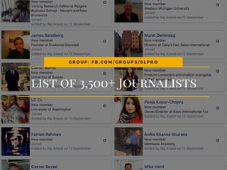 list of 3,500+ Journalists
G R O U P :   F B . C O M / G R O U P S / S L P R O
 