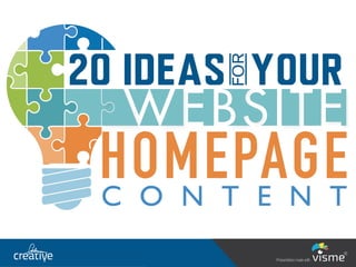 20 Ideas for your Website Homepage Content