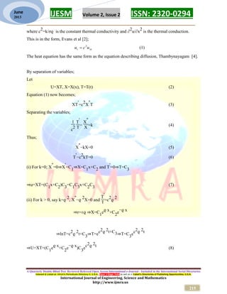 Derivation and solution of the heat equation in 1-D | PDF