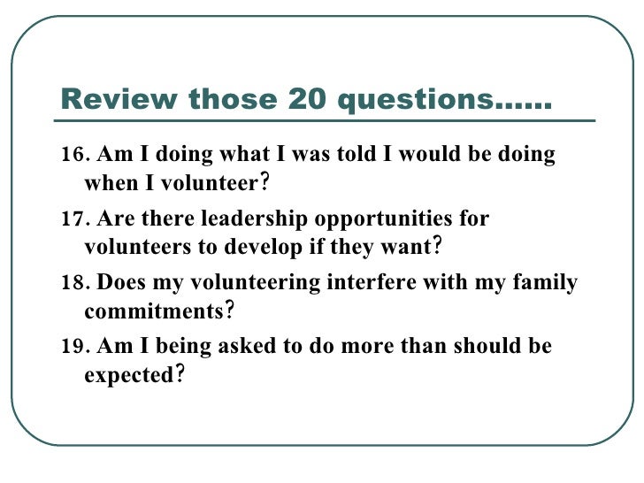 20 important questions to ask when volunteering