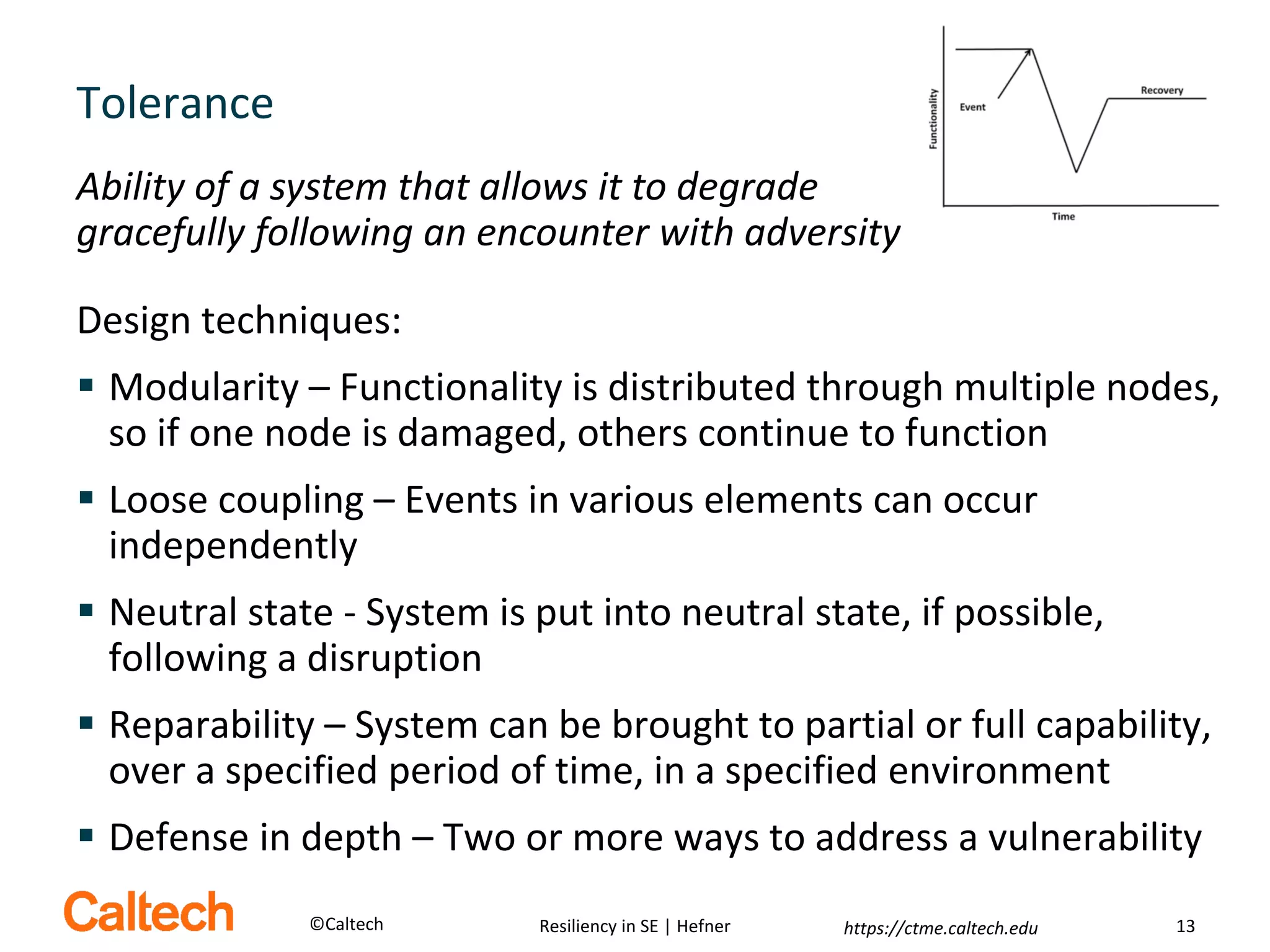 Resiliency in Systems Engineering