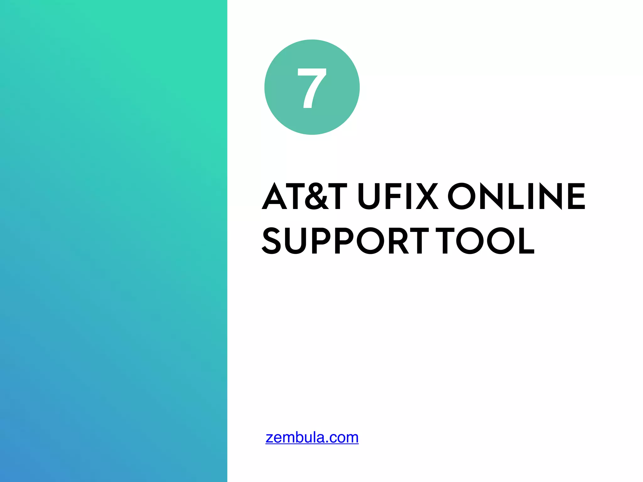 AT&T UFIX ONLINE
SUPPORTTOOL
7
zembula.com
 