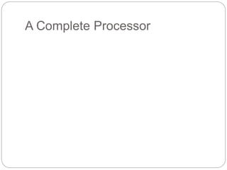 A Complete Processor
Instruction
unit
Inte
ger
unit
Floating-point
unit
Instruction
cache
Data
cache
Bus interf
ace
Main
memory
Input/
Output
Sy stem b
us
Processor
Figure 7.14. Block diagram of a complete processor
.
 