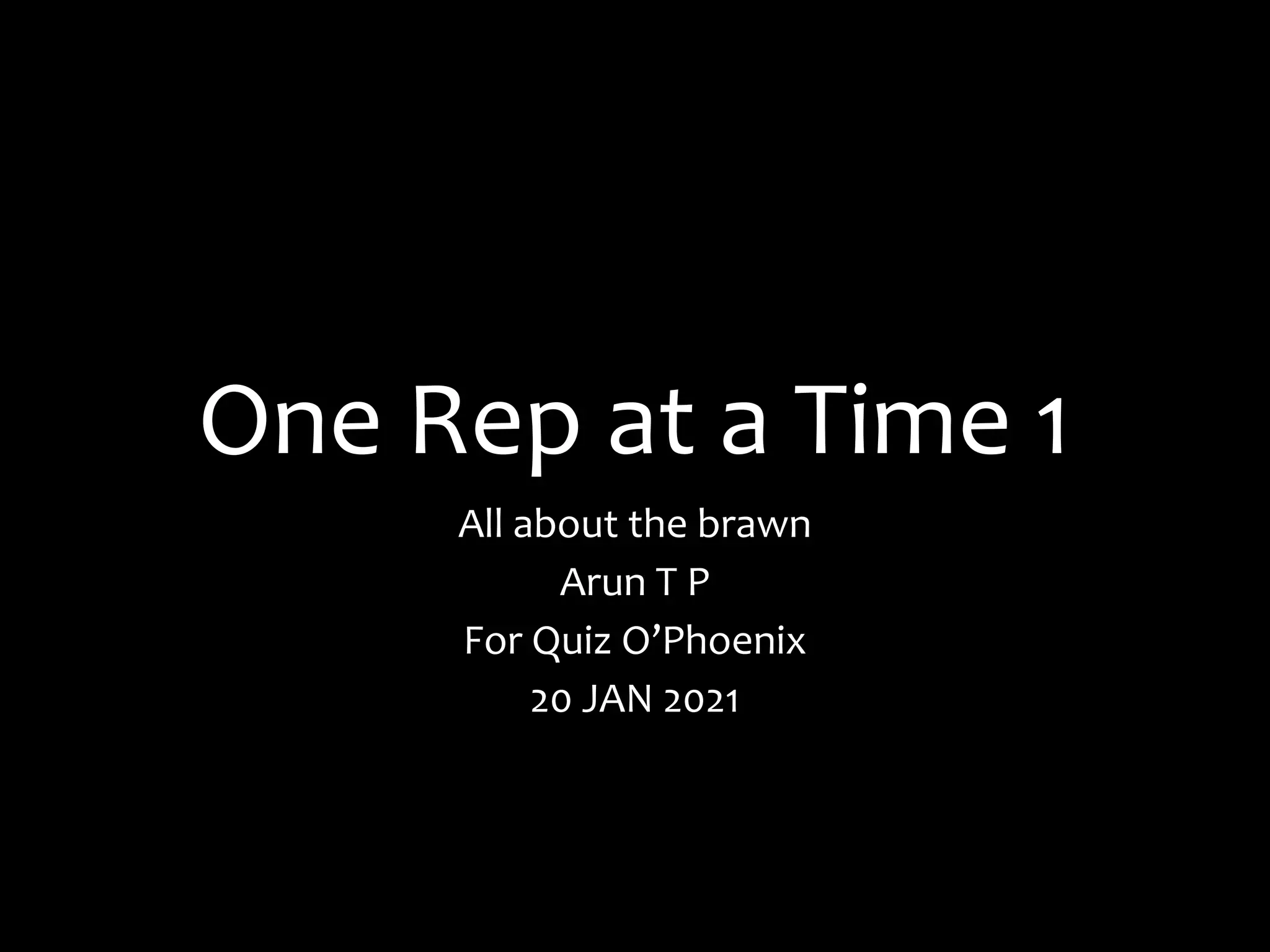 One Rep at A Time Part 1 Bodybuilding Quiz Quiz O'Phoenix 20th