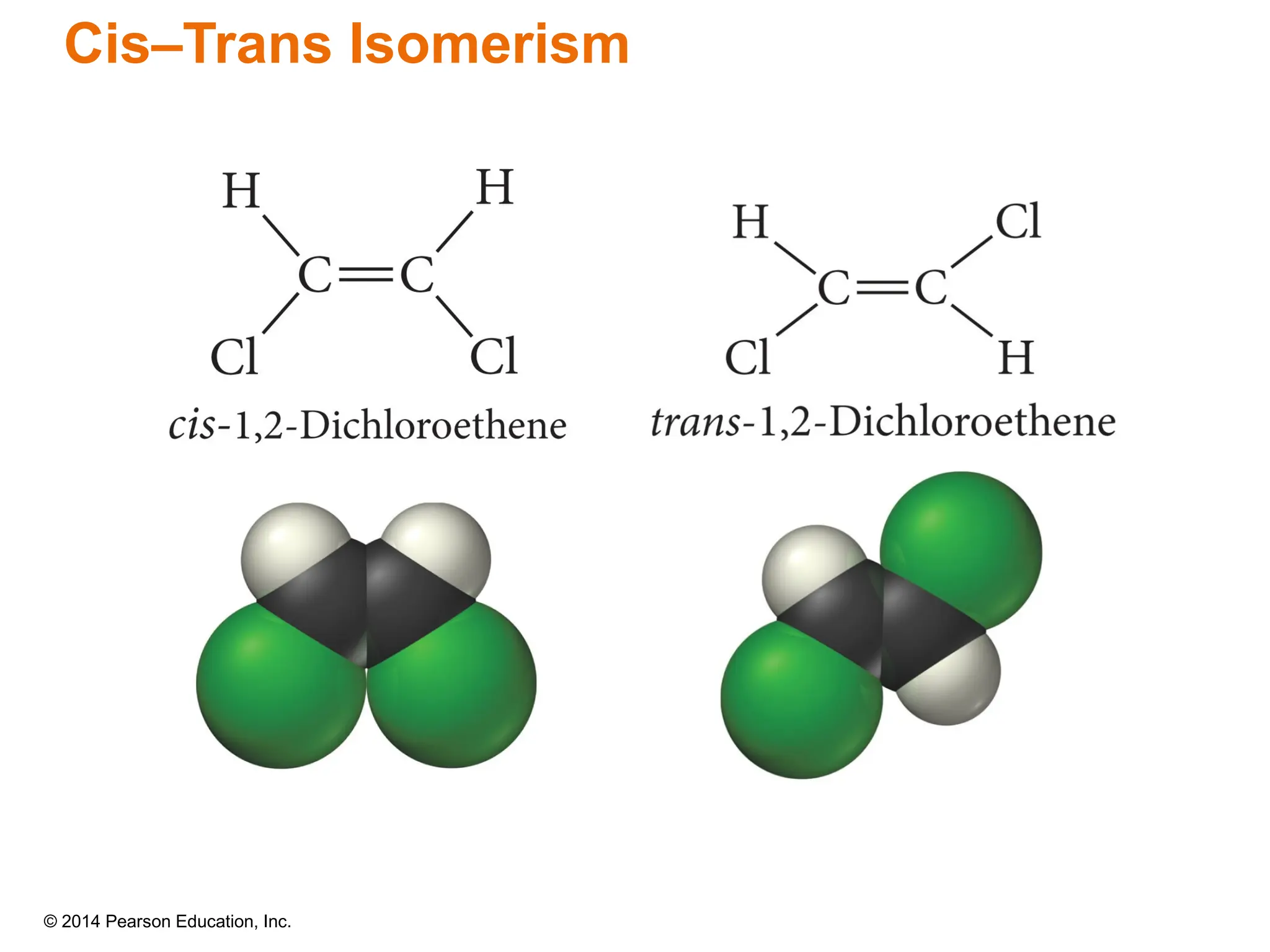 © 2014 Pearson Education, Inc.
Cis–Trans Isomerism
 