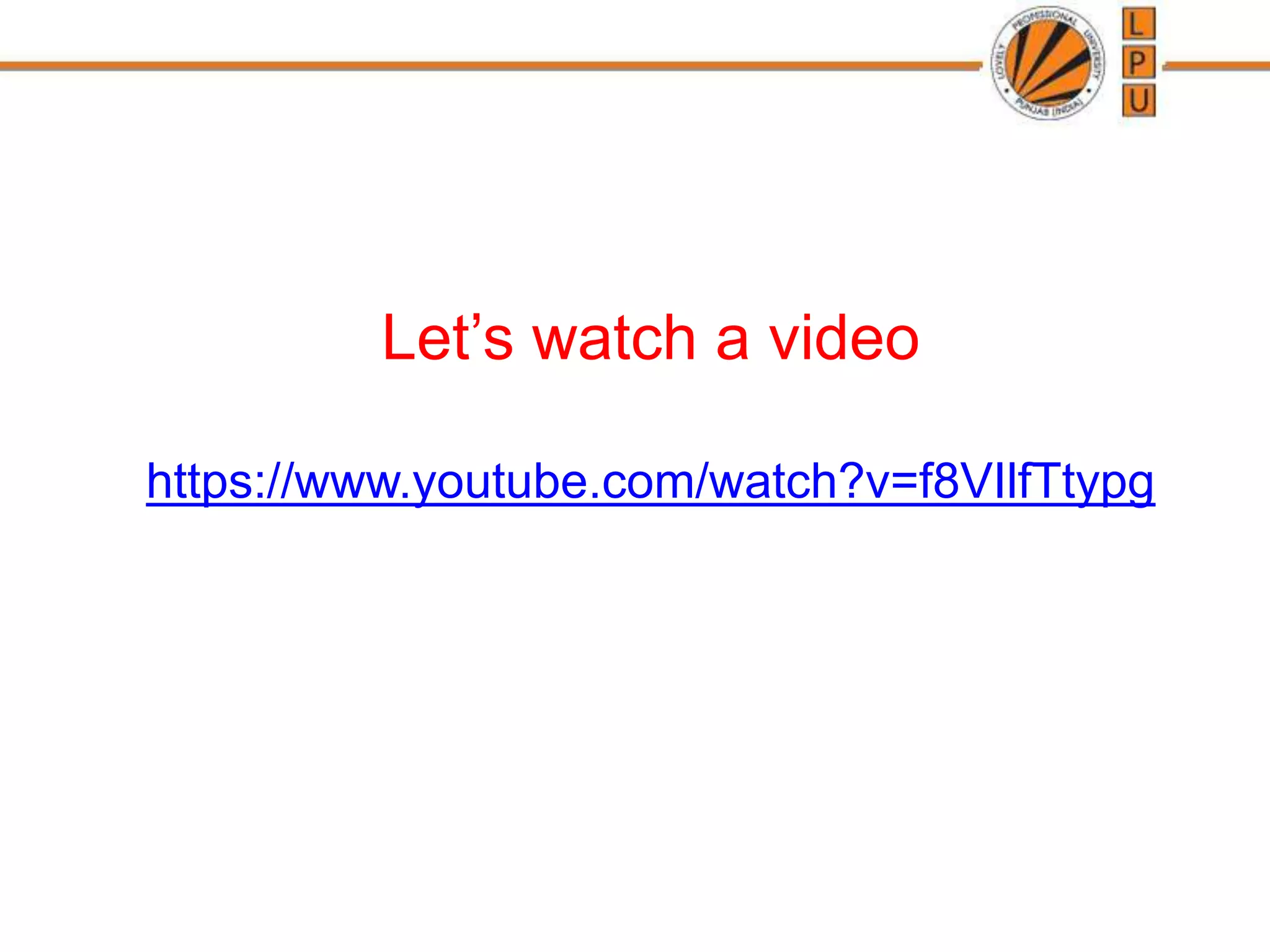 Let’s watch a video
https://www.youtube.com/watch?v=f8VIlfTtypg
 