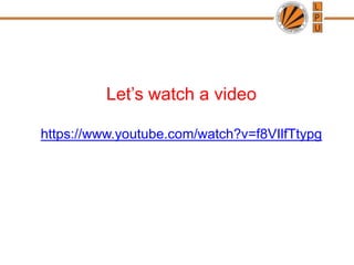 Let’s watch a video
https://www.youtube.com/watch?v=f8VIlfTtypg
 