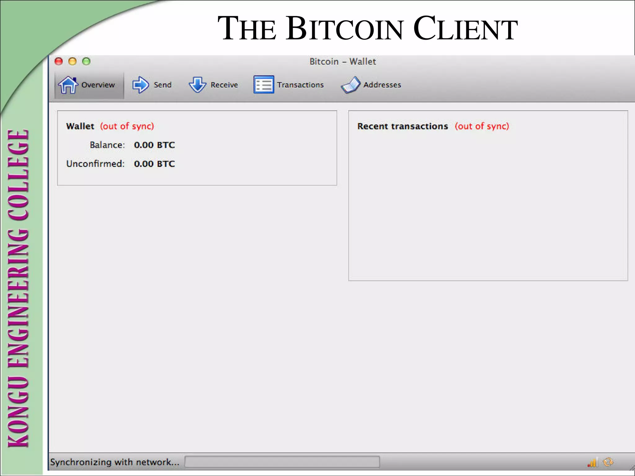 THE BITCOIN CLIENT
 