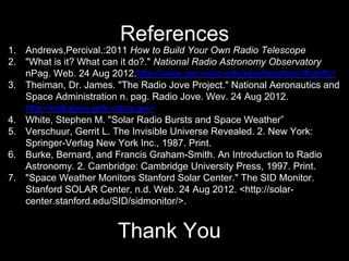 20 m hz radio telescope with in phased dipole antenna | PDF