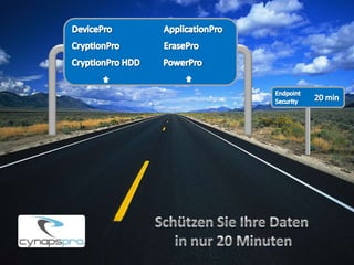 DevicePro ApplicationPro CryptionPro ErasePro CryptionPro HDD PowerPro Endpoint Security 20 min Schützen Sie Ihre Daten  in nur 20 Minuten 