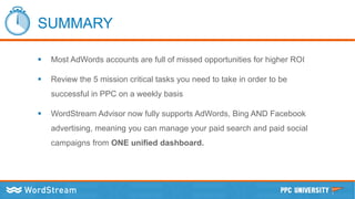 20-Minute PPC Work Week | PPT