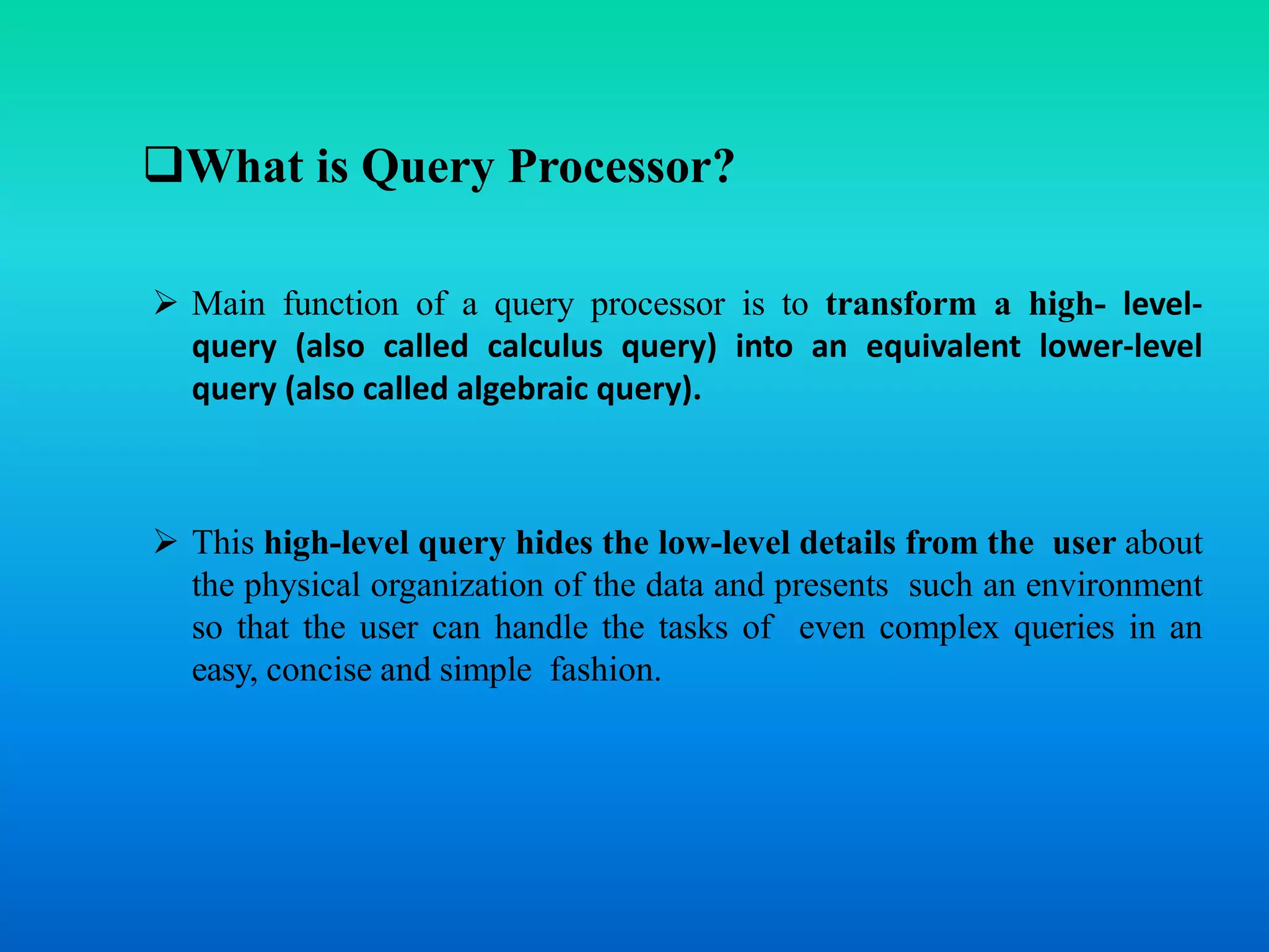 Query processing in Distributed Database System | PPTX | Databases ...