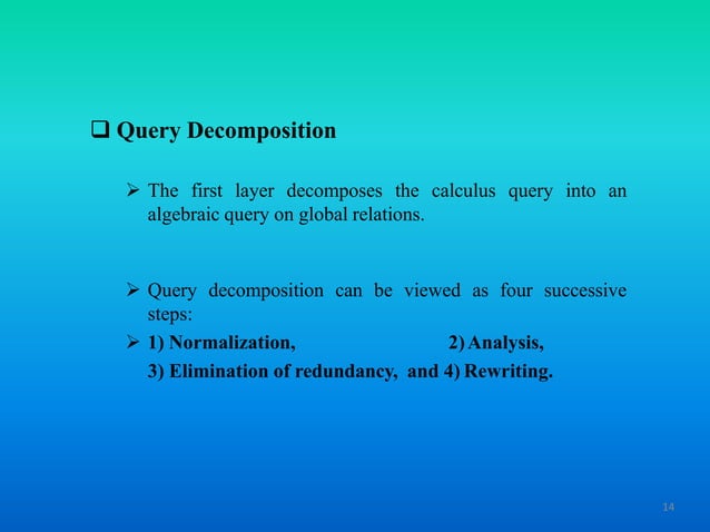 Query processing in Distributed Database System | PPTX | Databases ...