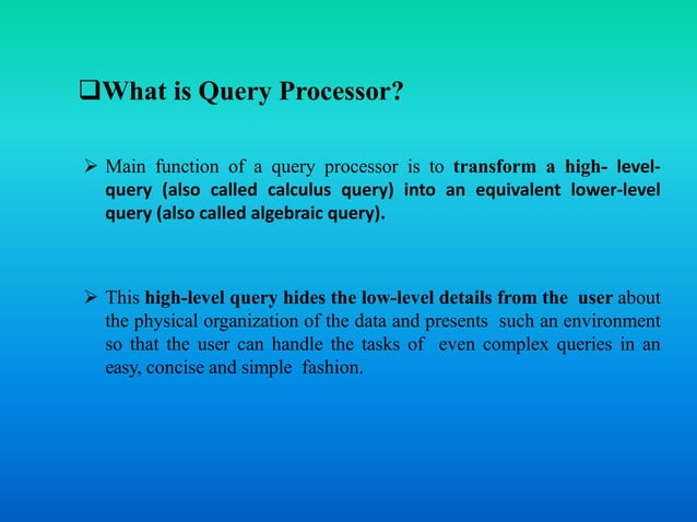 Query processing in Distributed Database System | PPTX