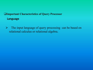 Query processing in Distributed Database System | PPT