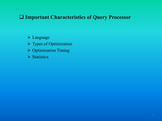 Query processing in Distributed Database System | PPT