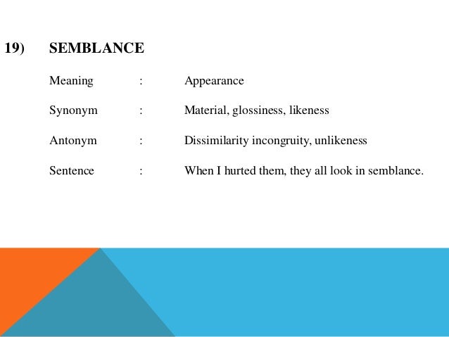 Semblance Sentence Semblance Sentence