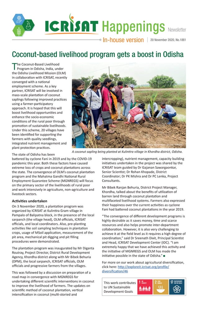 Coconut-based livelihood program gets a boost in Odisha | PDF